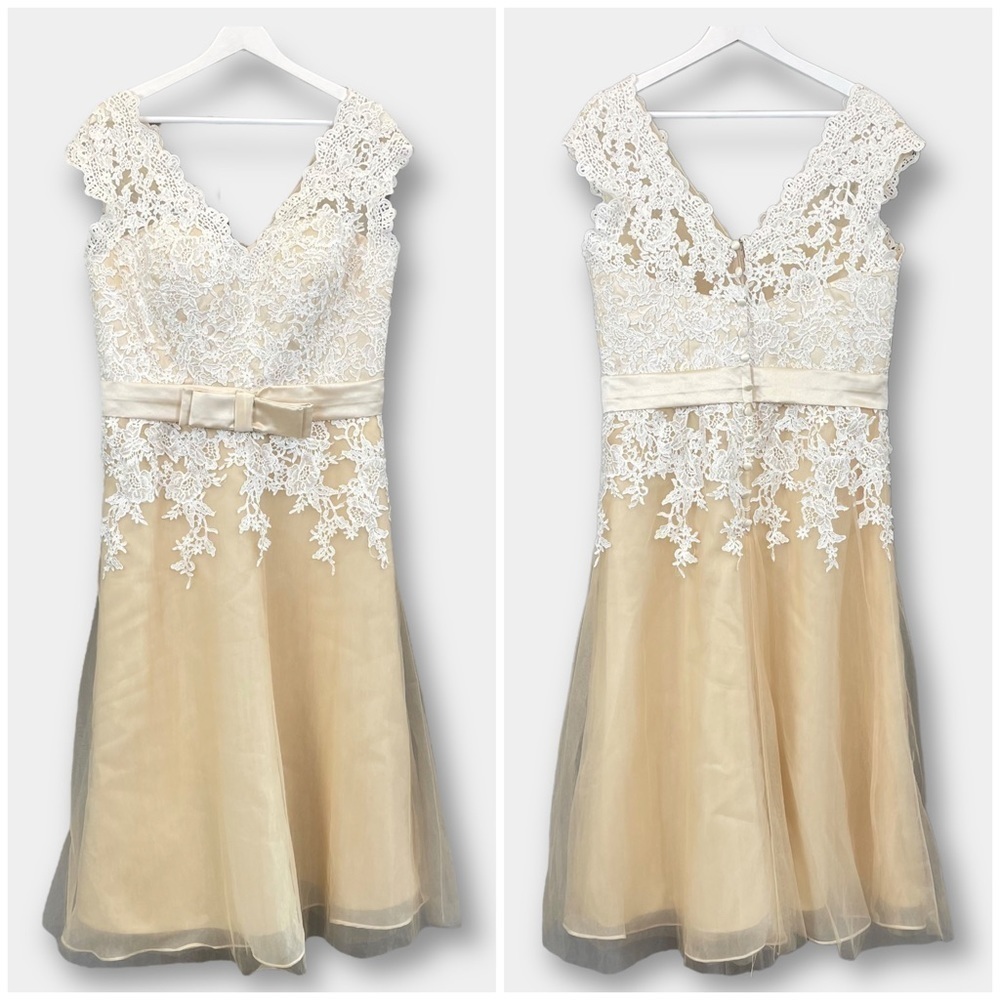 NEW Tea Length Wedding Dress Lace Tulle Formal Short